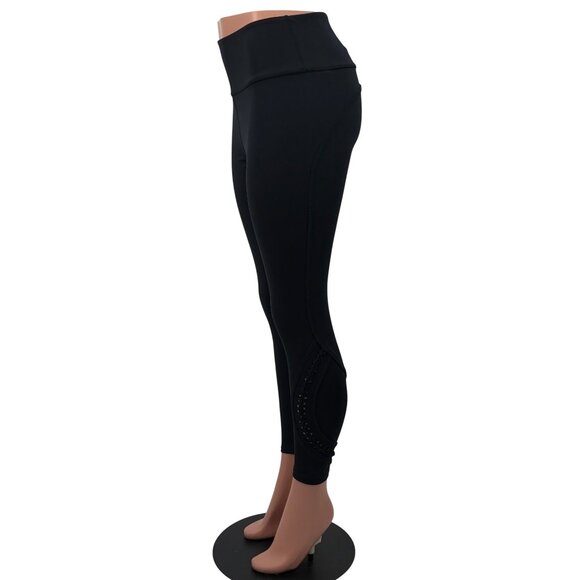 NWOT Free People Black Slit Weave High Waist Athletic Leggings | Athleisure M - Picture 3 of 16